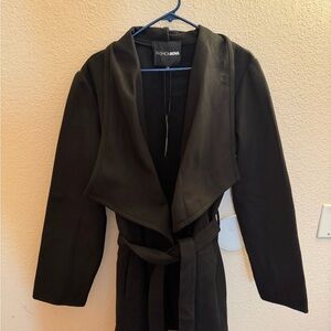 Fashion Nova Elegant Black Trench Coat